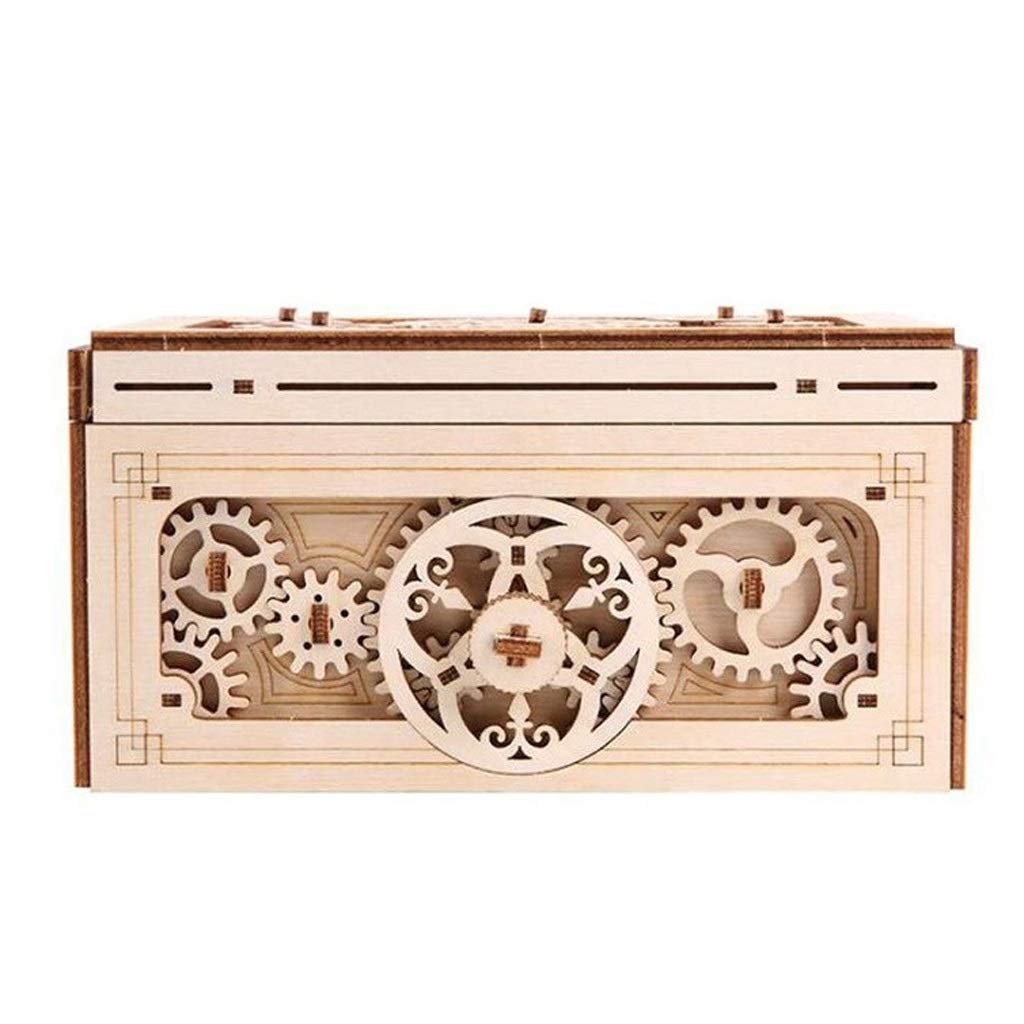 XJJZS Engraved Wooden Music Box - Handcrafted Wind-Up Mechanical DIY Treasure Box for Gifts, Home Decor & Special Occasions | Perfect for Weddings, Anniversaries & Romantic Surprises