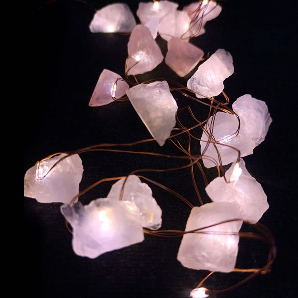 Aolyty 6.5FT Pink Crystal LED String Lights - 20 Battery Operated Fairy Lights for Bedroom Decor, Valentine's Day Party, Yoga Studio & Home Decoration | Romantic Ambiance, Wedding Backdrop, Christmas Tree Decor