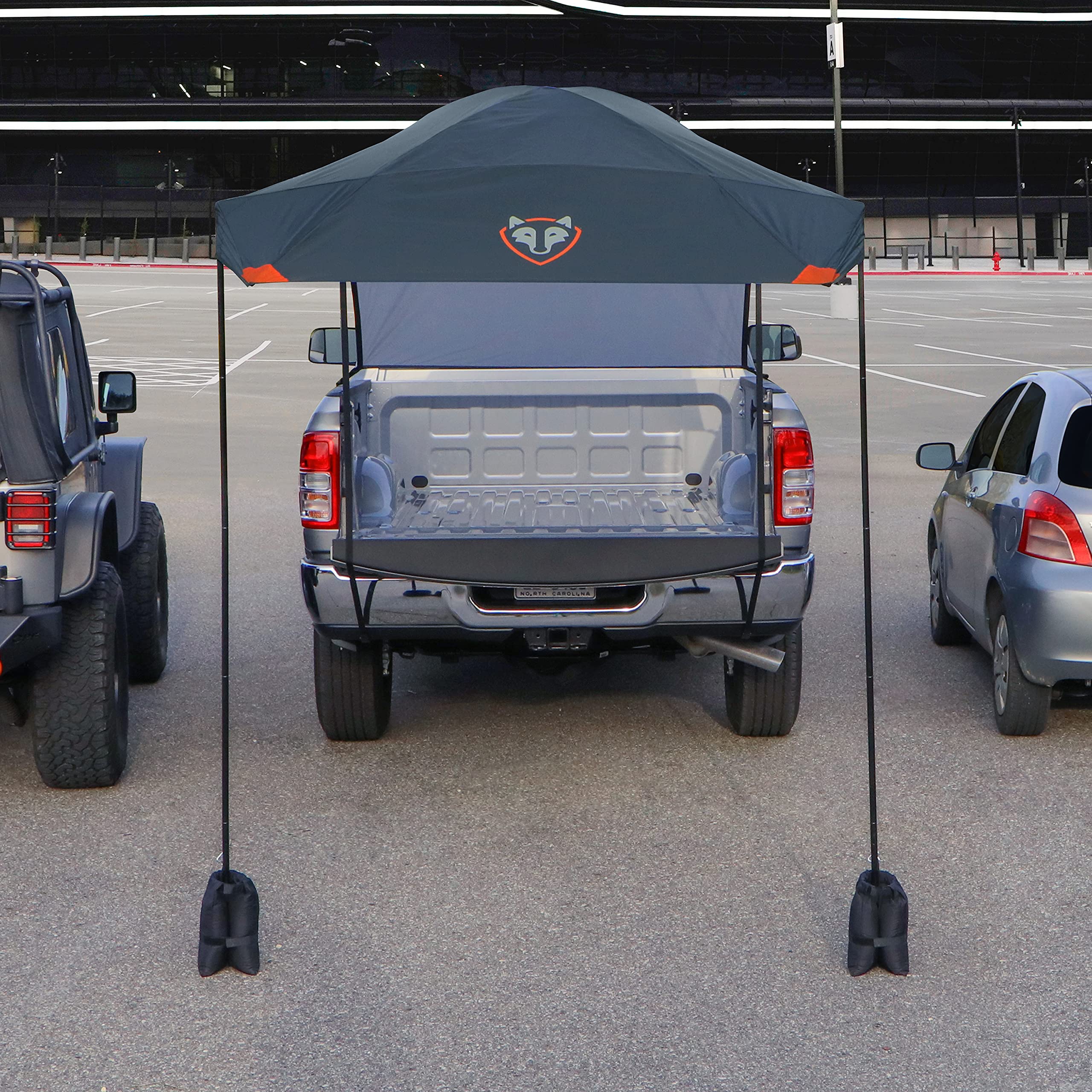 Rightline Gear Universal-Fit Truck Tailgate Canopy Tent - 9.5' x 6' x 8.5' Portable Blue Shelter for Camping, Tailgating & Outdoor Adventures