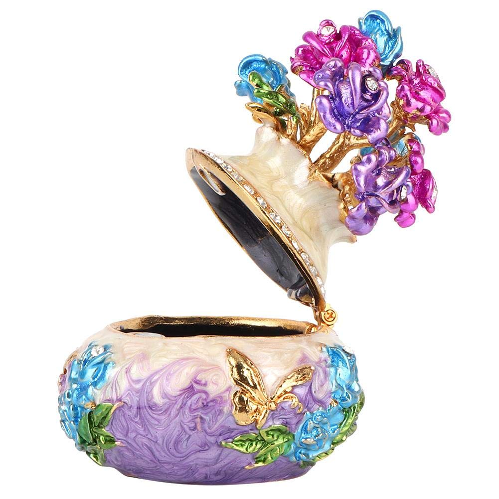Handmade Metal Enamel Jewelry Box - Elegant Trinket Organizer for Home Decor & Gift Giving