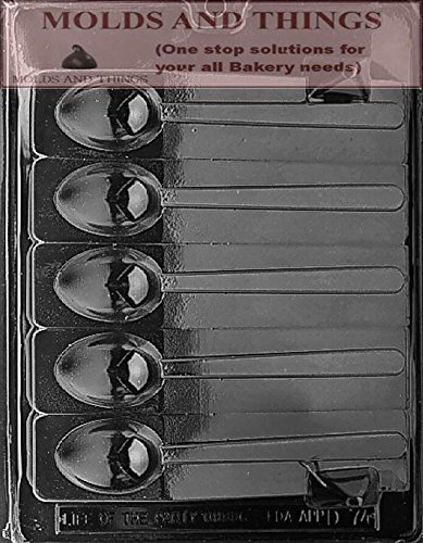 Premium Mocha Spoon Chocolate Candy Mold Set - 2 Piece Silicone Baking Molds with Copyrighted Candy Making Instructions - Perfect for DIY Desserts, Holiday Treats & Party Favors