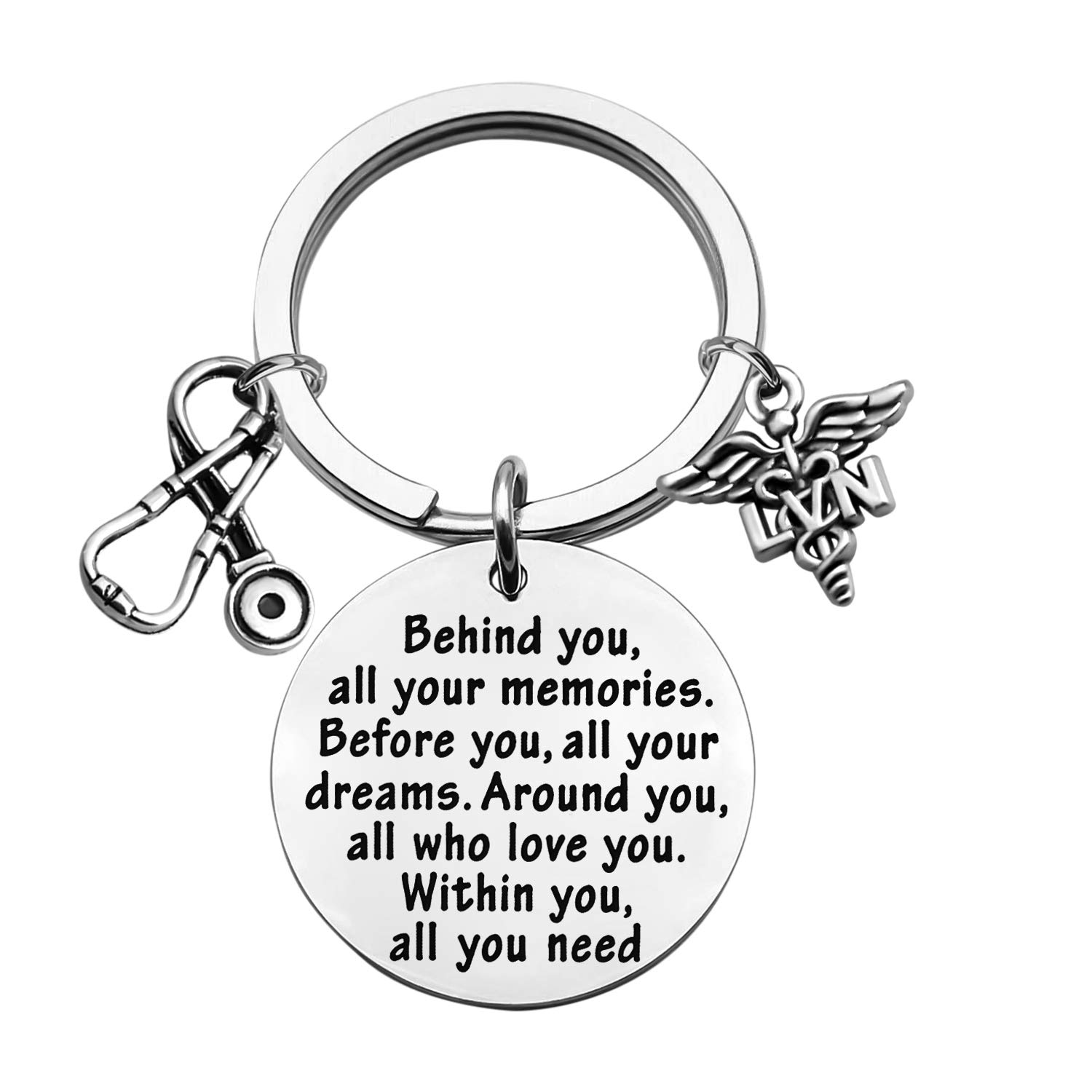 FEELMEM LVN Keychain - Nurse Graduation Gift for LVN, Inspirational Nurse Gift - Perfect for LVN Graduation, Nurse Appreciation Week & Daily Motivation