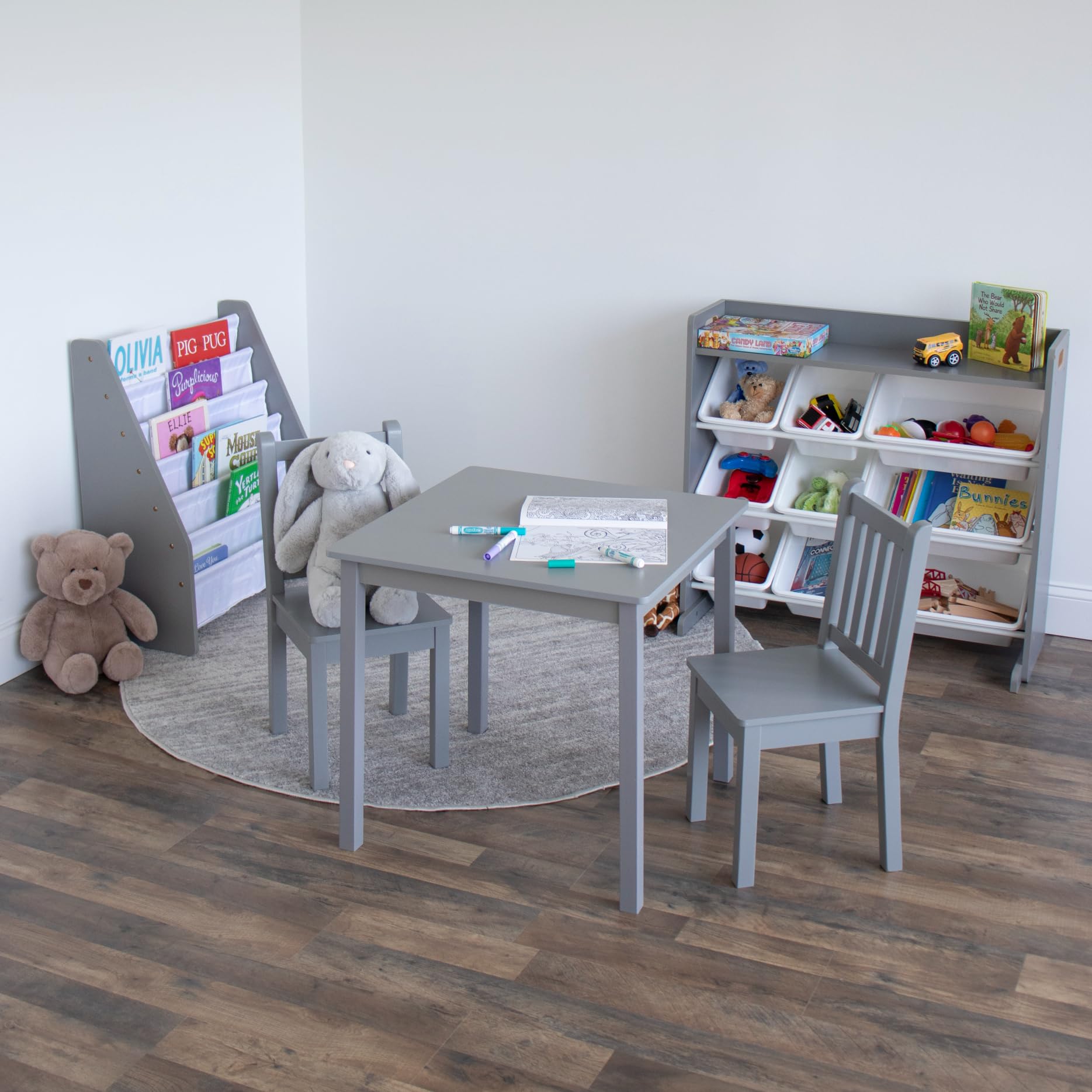 Humble Crew Kids Wooden Table and 2 Chairs Set - Square Toddler Activity Table for Arts, Crafts & Snack Time - Sturdy Durable Children's Furniture for Playroom, Classroom & Home Learning