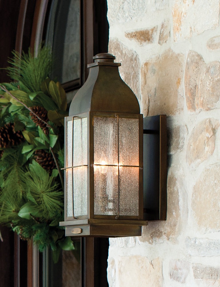 Bingham Small/Medium/Large Wall Lantern with Sienna Finish - Outdoor Lighting for Porch, Patio, and Garden Decor