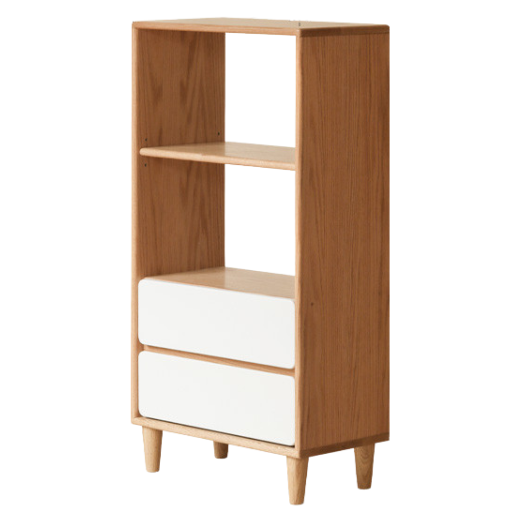 Solid Oak Wood Modern Bookcase Shelf - Stylish Storage for Living Room, Office & Bedroom - Perfect for Books, Decor & Organizing