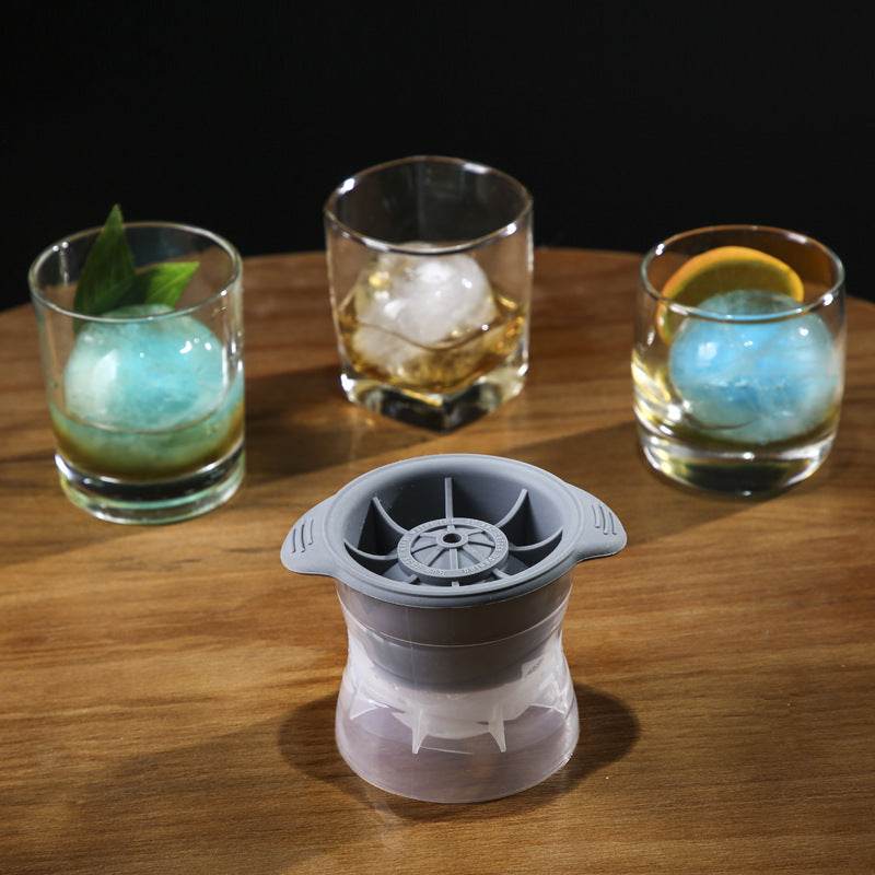 Premium Giant Spherical Ice Ball Maker - 2.5 Inch Large Ice Ball Mold for Whiskey, Cocktails & Bourbon - Perfect for Home Bars, Parties & Gift Giving
