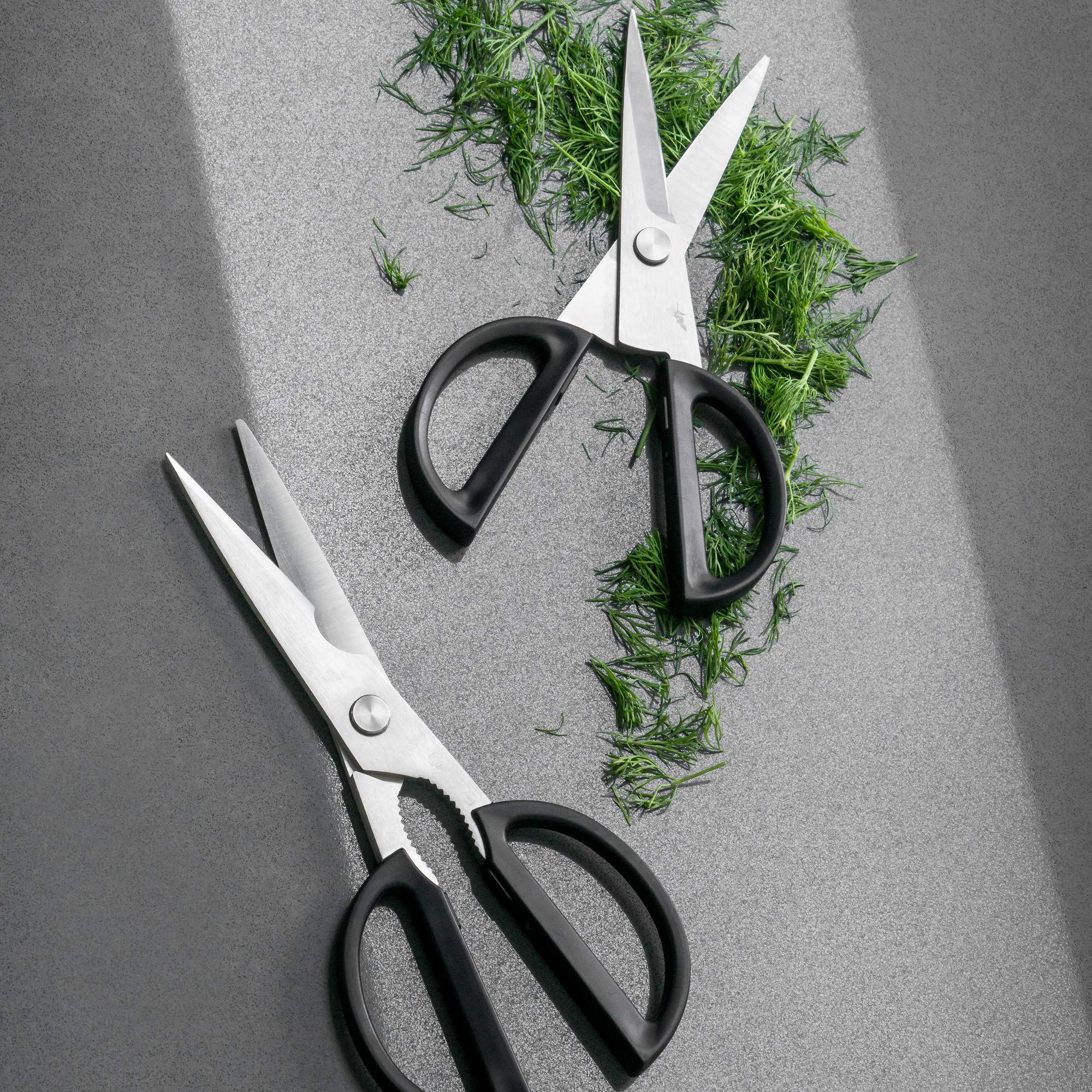 Michel BRAS No. 2 Professional Kitchen Shears - Heavy Duty Stainless Steel Cooking Scissors with Micro Serrated Detachable Blades - Easy to Clean - Perfect for Cutting Herbs, Poultry, Fish & Vegetables - Ideal for Home Chefs & Professional Kitchens