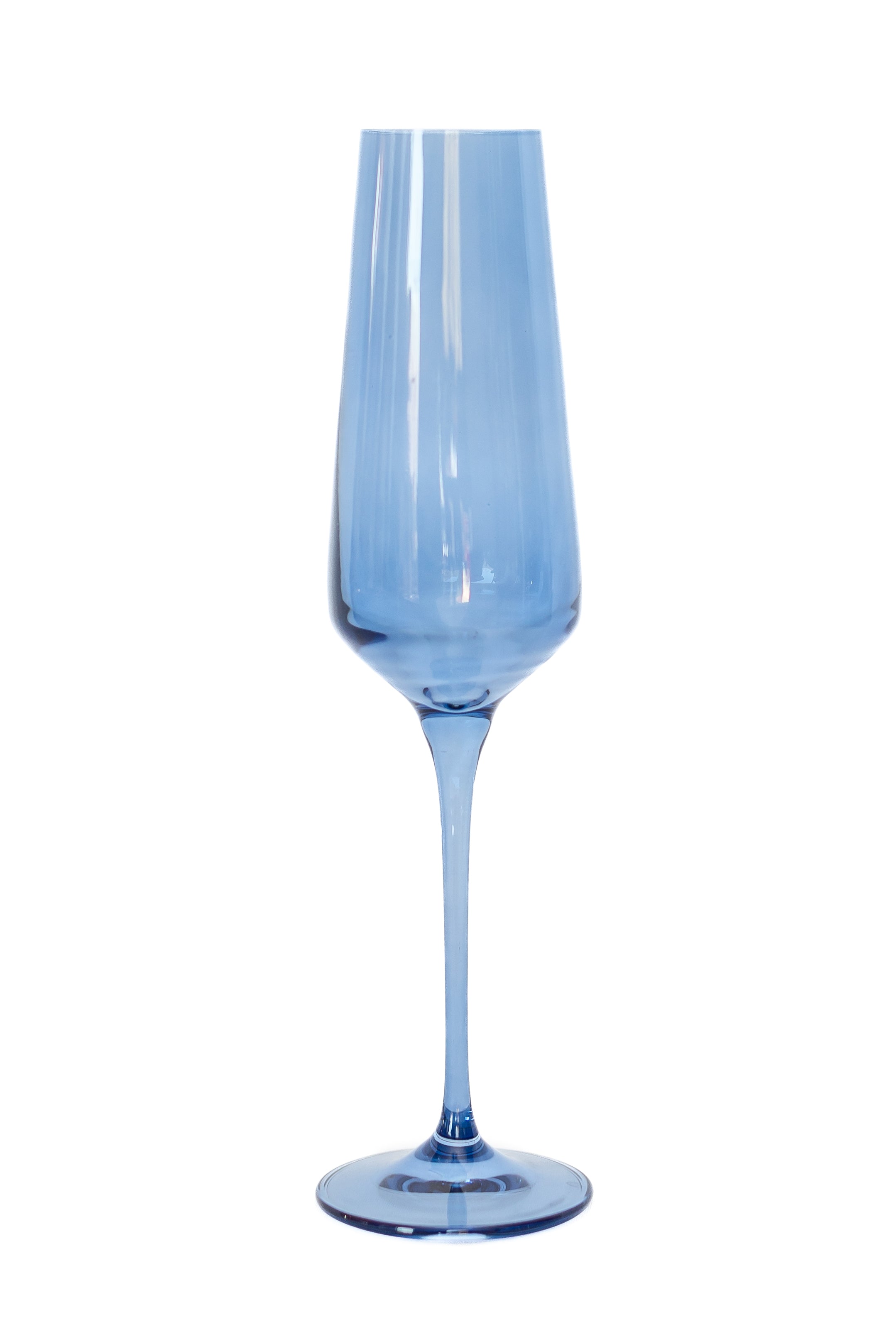 Estelle Colored Champagne Flute Set of 6 - Cobalt Blue Glassware for Wedding, Party & Special Occasions