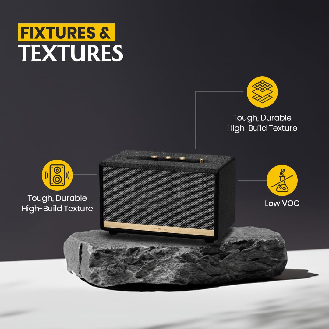 GRANOTONE Speaker Paint Black 1 Gallon - Textured Coating for Speaker Cabinets, Road Cases, Metal & Wood Furniture | Water-Based Finish with Roller Application | Professional Refinishing Solution for DIY Projects & Studio Equipment