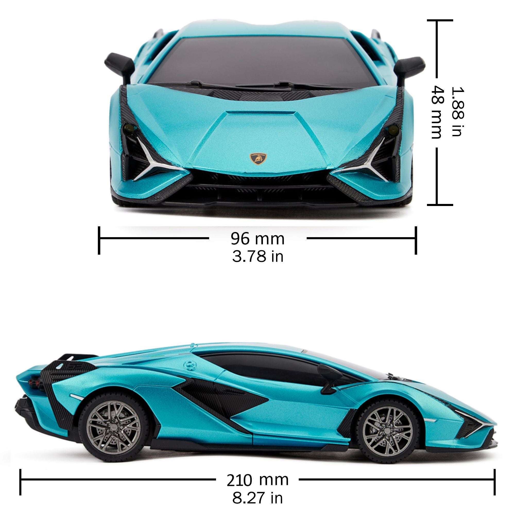 1:24 Scale Lamborghini Sián FKP 37 RC Car - Blue Remote Control Vehicle with LED Headlights | High-Speed Racing Toy for Kids & Adults, Perfect for Indoor & Outdoor Play