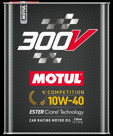 Motul 300V Competition 10W40 2L Engine Oil - High Performance Synthetic Motor Oil for Racing, Motorcycles & High-Performance Cars - Ideal for Track Days, Motorsports & Extreme Driving Conditions