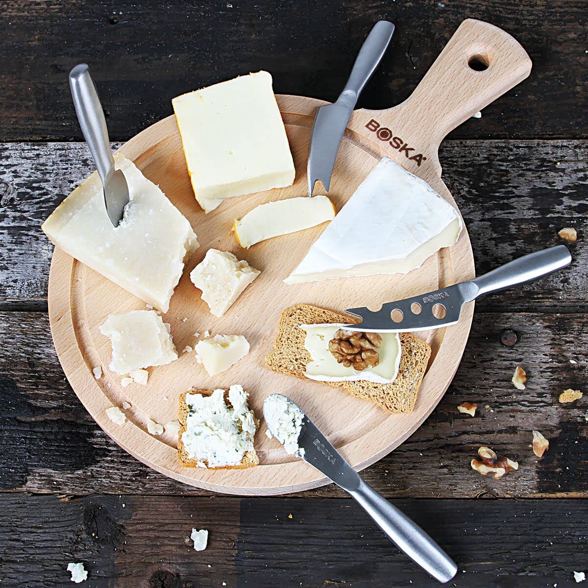 Boska Wooden Pizza Board - Multipurpose Serving Tray for Pizza, Cheese & Snacks - Perfect for Parties & Picnics