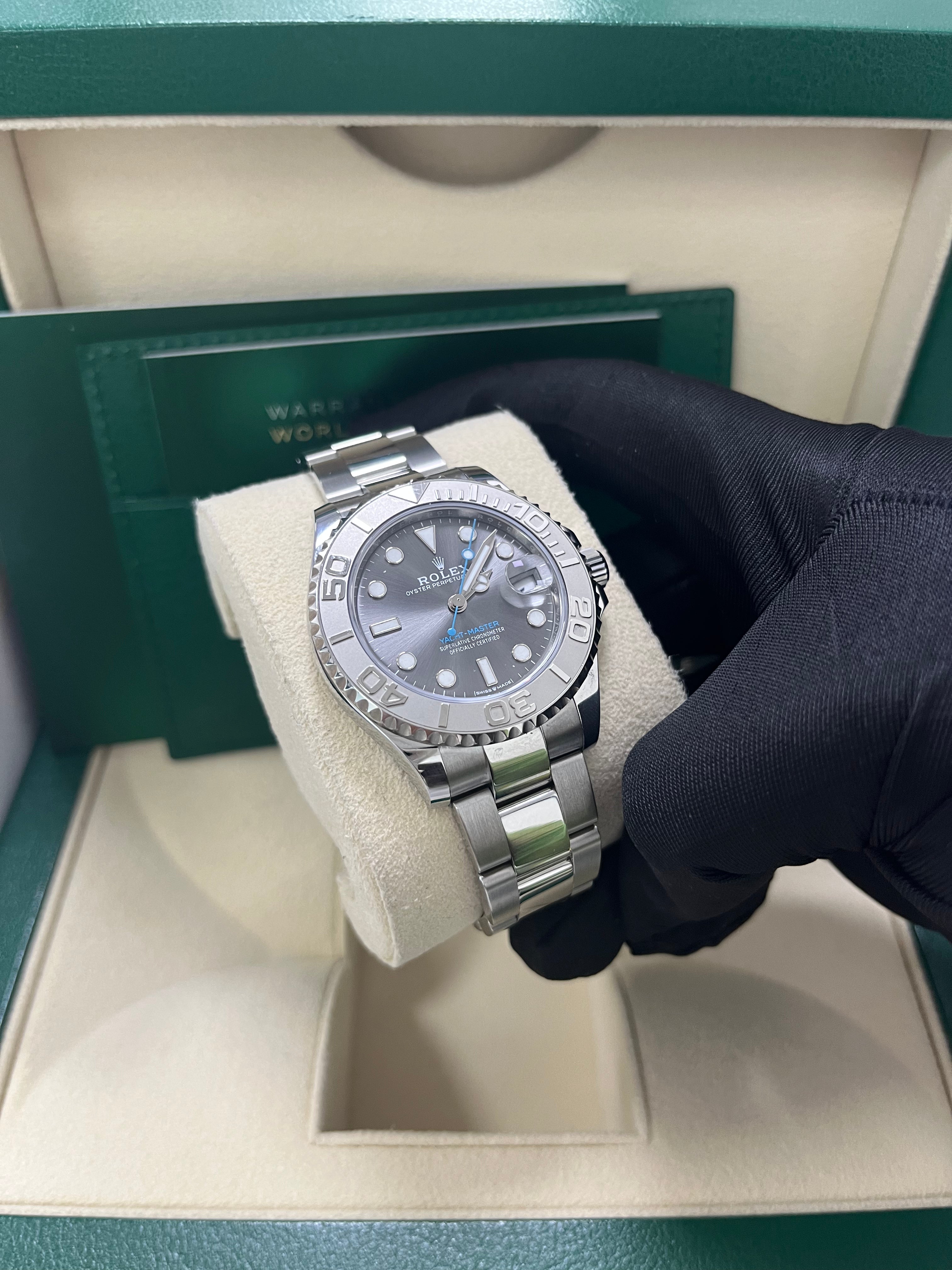 Rolex Yacht Master 37 37mm Rhodium Dial 268622 Stainless Steel with Platinum Bezel - Luxury Watch for Sailing, Business & Formal Occasions