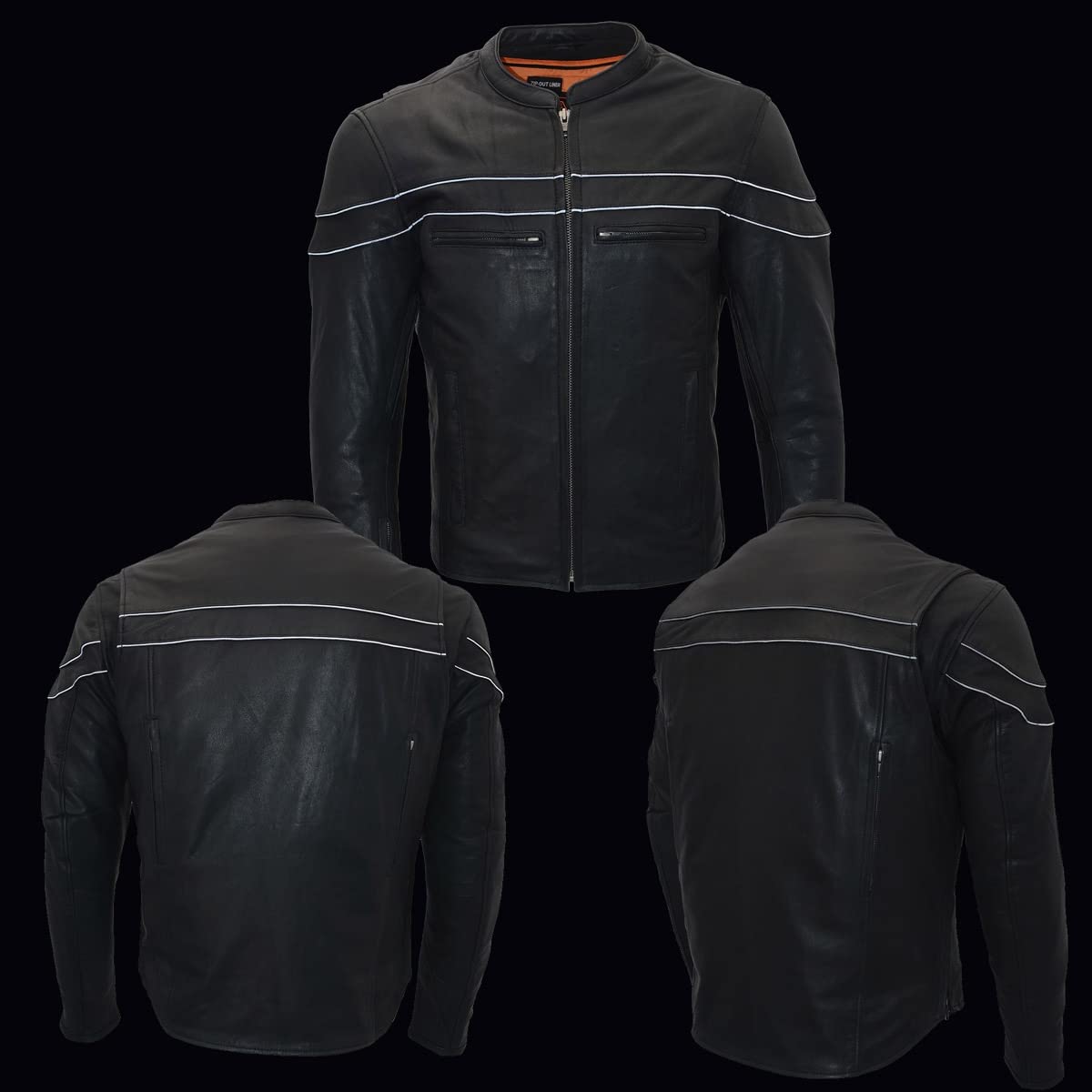 Milwaukee Leather MLM1526 Men's Premium Black Cool-Tec Leather Motorcycle Jacket - Breathable & Stylish Riding Gear for Summer & Urban Commuting