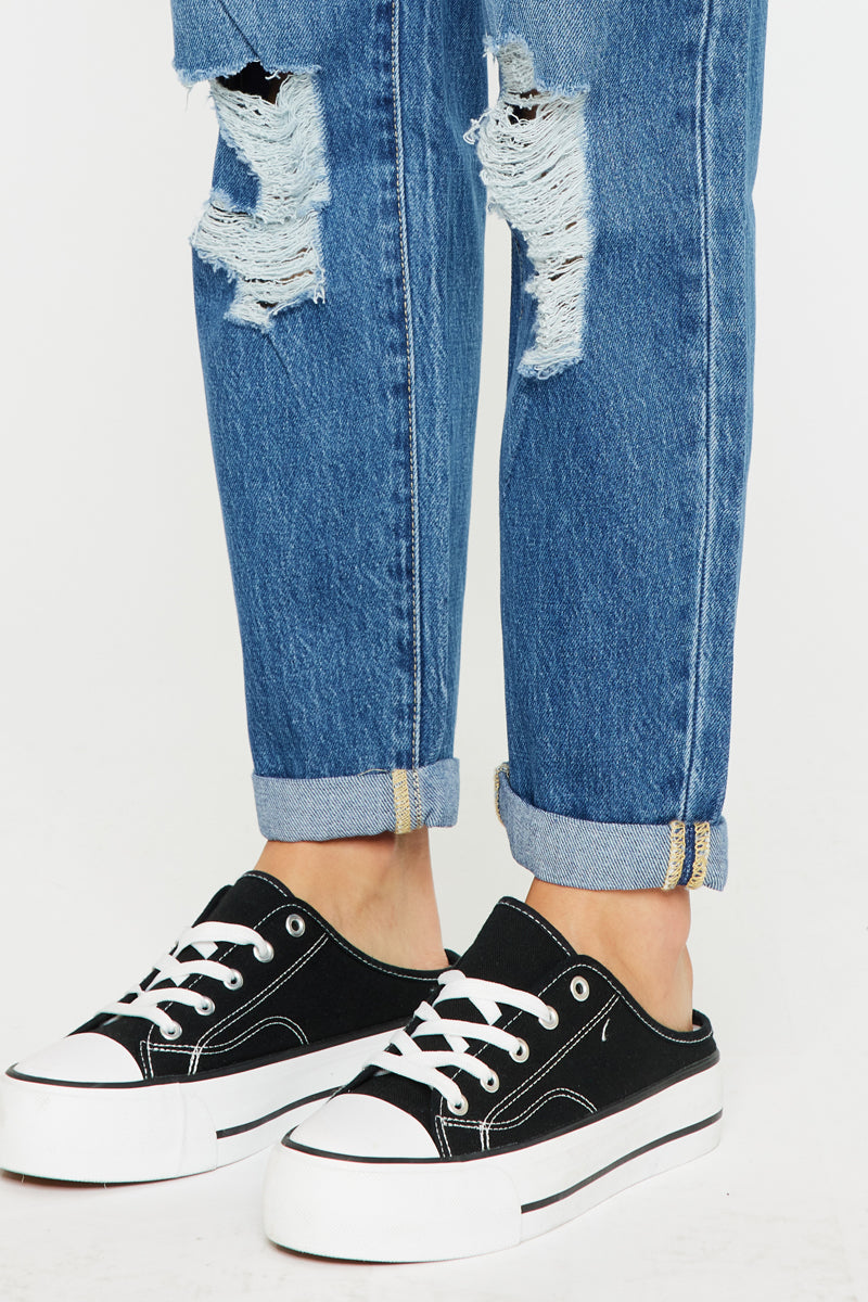 Olivia Ultra High Rise Paperbag Boyfriend Jeans - Women's Trendy Loose Fit Denim Pants for Casual Wear & Street Style Outfits