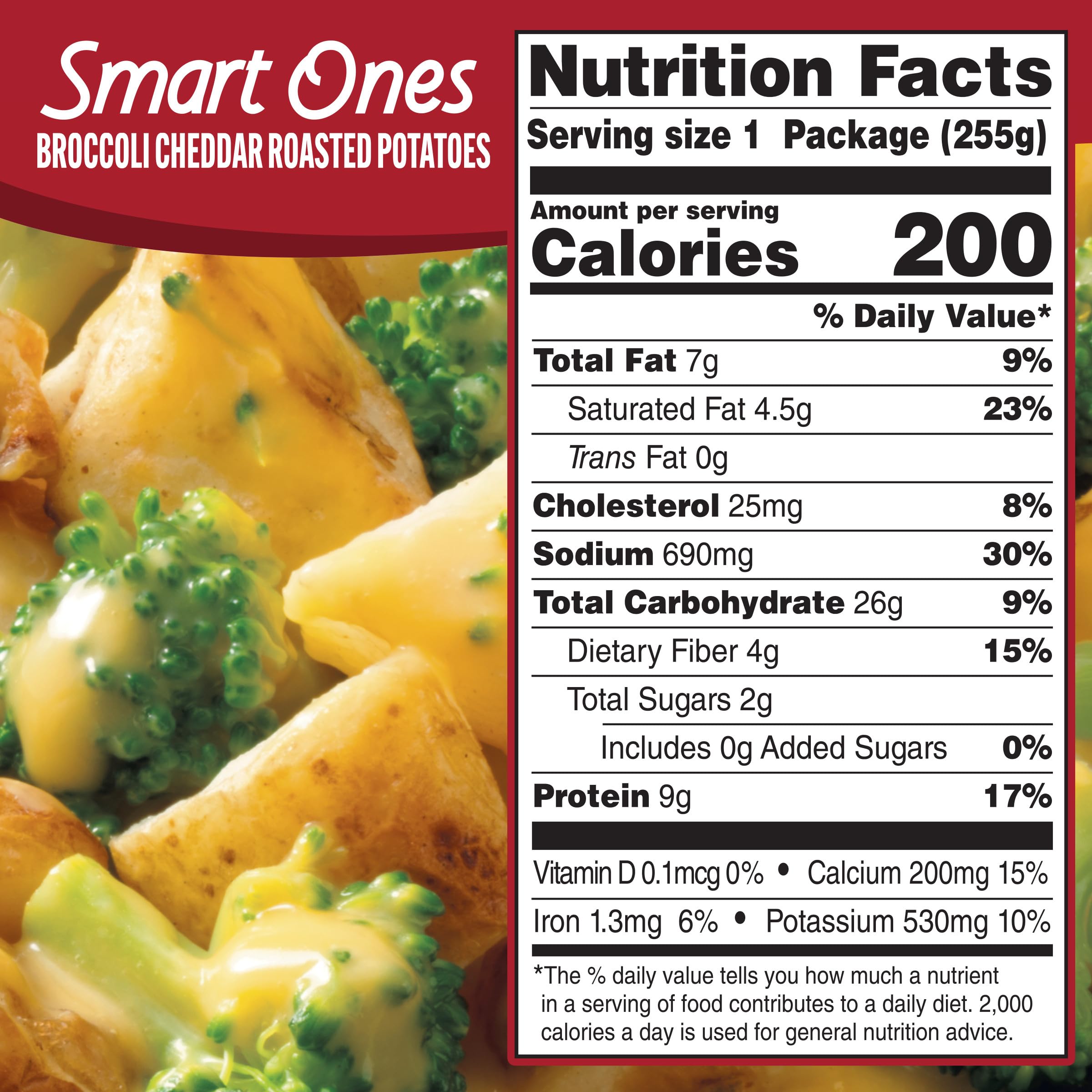 Smart Ones Broccoli & Cheddar Roasted Potatoes Frozen Meal - 9 oz Box - Healthy Microwaveable Dinner for Busy Professionals & Quick Family Meals
