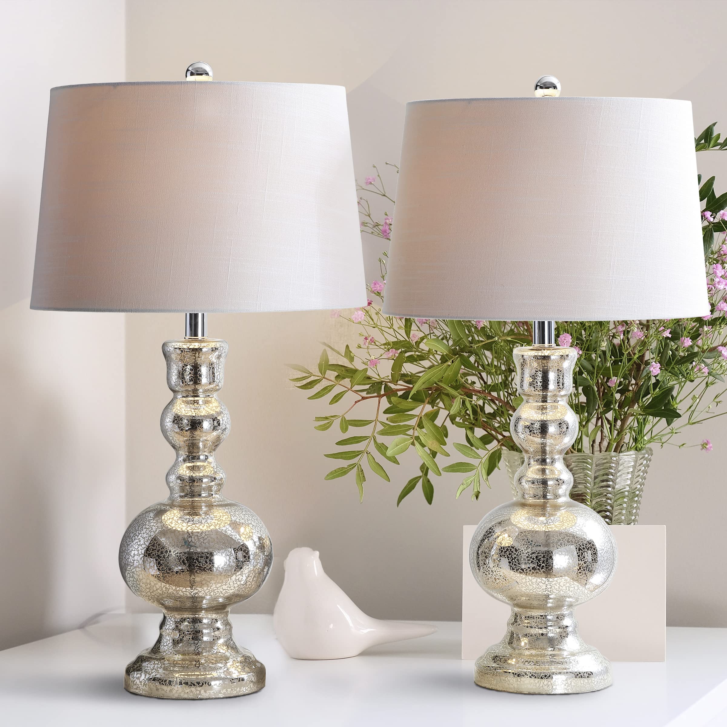 JONATHAN Y JYL1061D-SET2 Set of 2 Modern Glass LED Table Lamps - 28.5