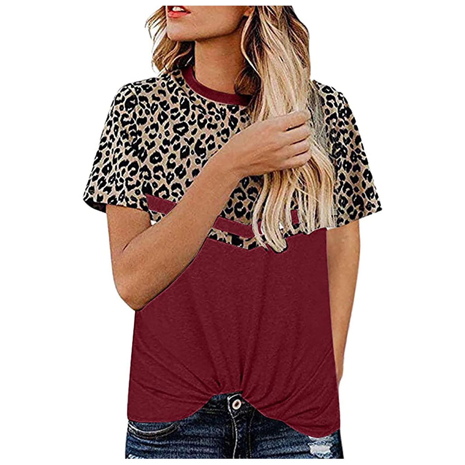 Women's Summer Crewneck Short Sleeve Lightweight Casual T-Shirt Blouse Top - Perfect for Beach Outings, Picnics & Everyday Wear