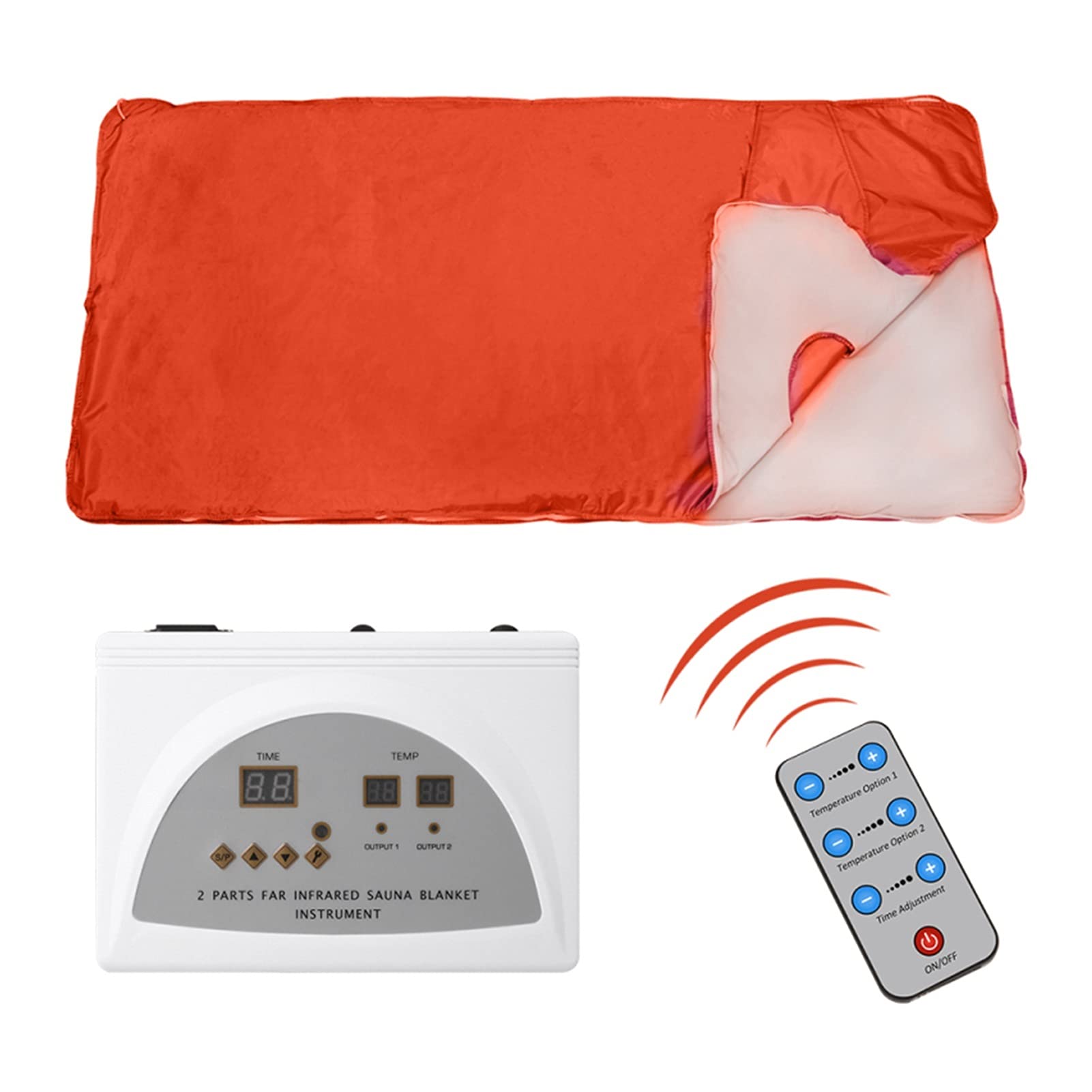 Infrared Sauna Blanket for Weight Loss - Portable Home Spa with Digital Temperature Control & Remote - Hand Reachable Design Body Shaper (Orange) | Perfect for Detox, Relaxation & Post-Workout Recovery