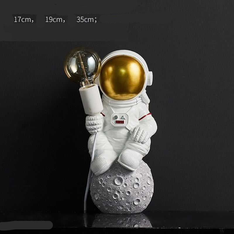 Astronaut Model Night Light - Resin Bedside Table Lamp for Kids Room, Nursery Decor & Space Themed Bedroom Lighting