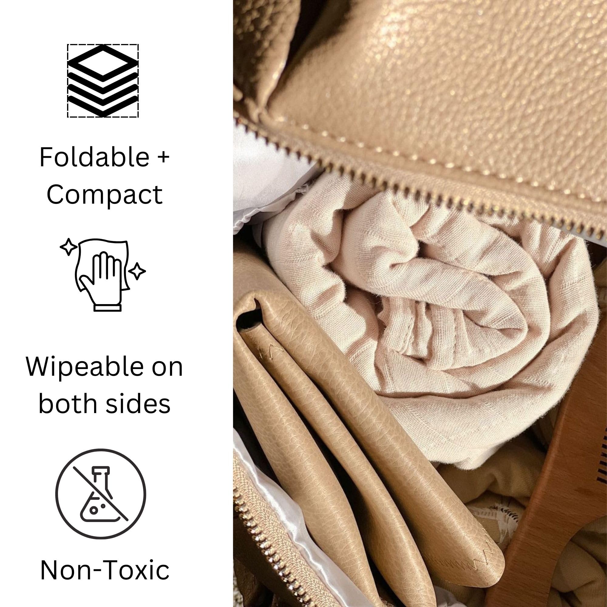 Uniklook Vegan Leather Portable Baby Changing Pad - Waterproof Travel Diaper Mat 16