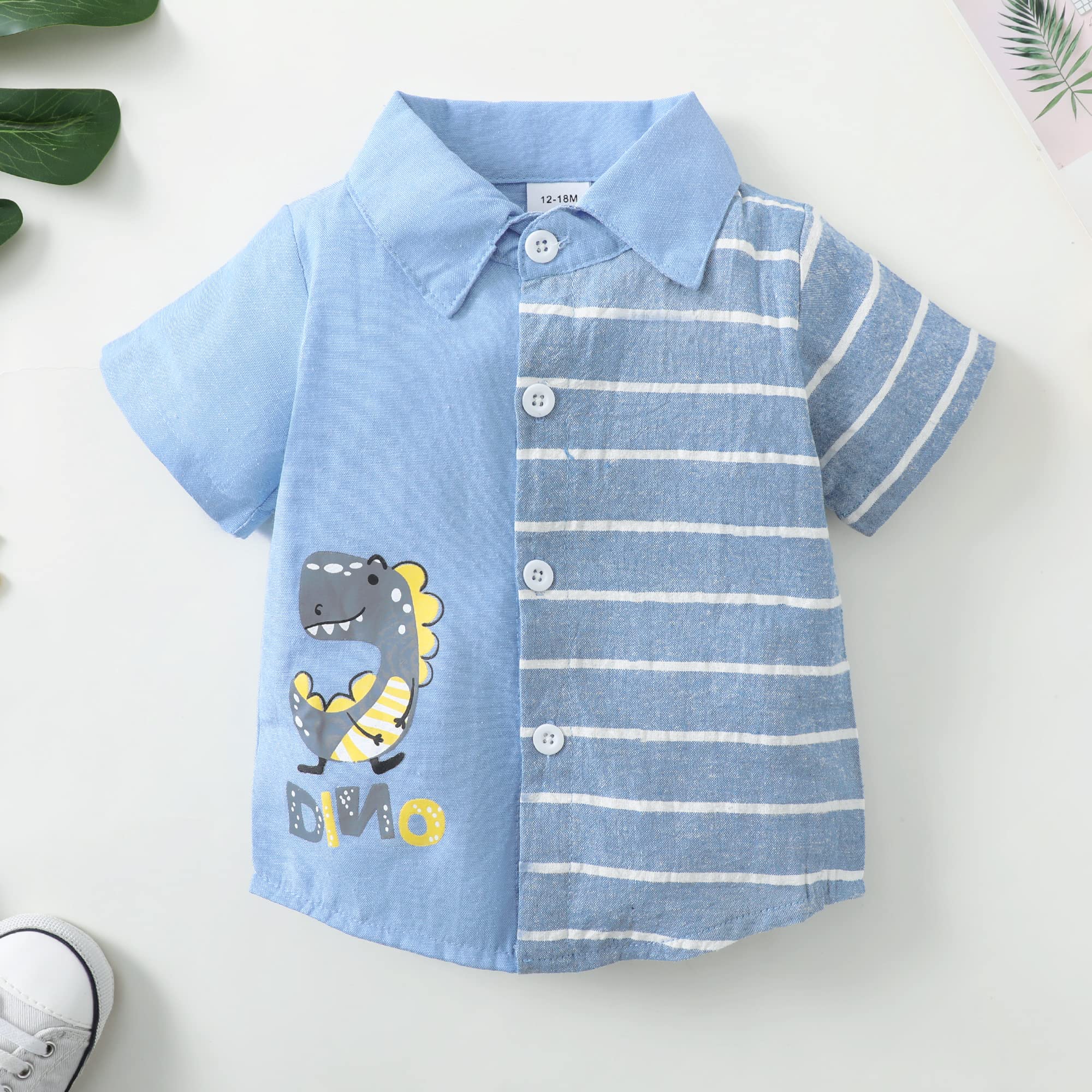 Toddler Boys Summer Outfit - 100% Cotton Shirt and Shorts Set for Baby Boys | Perfect for Playtime, Beach & Outdoor Activities