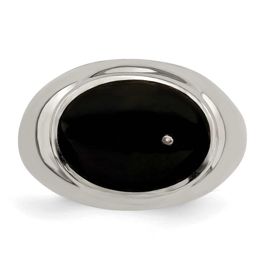 925 Sterling Silver Polished Black Simulated Onyx Ring for Women - Elegant Gothic Jewelry Gift for Birthday, Anniversary & Special Occasions