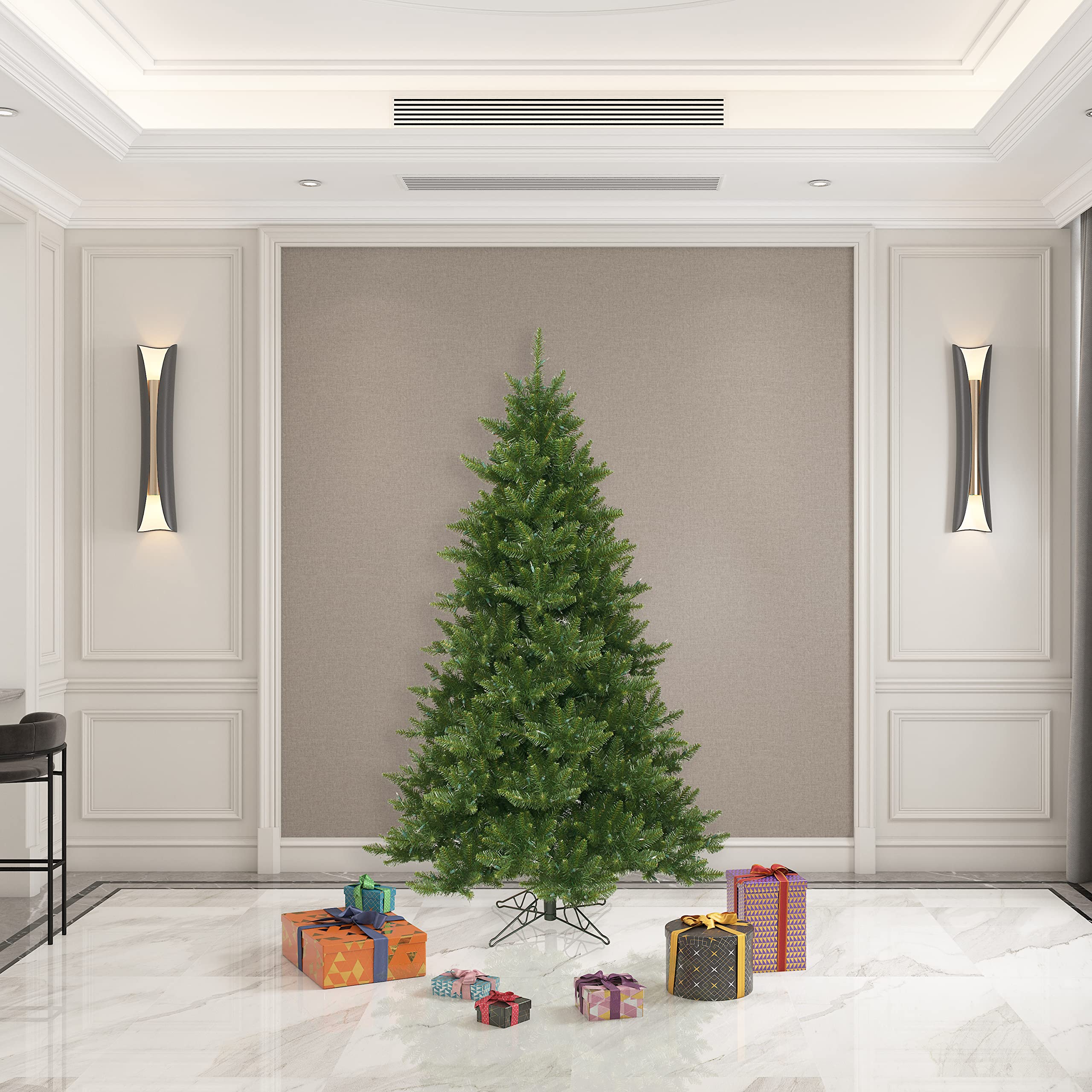 Vickerman 6.5 Foot Camdon Fir Artificial Christmas Tree - Unlit Faux Christmas Tree for Holiday Home Decor | Perfect for Living Room, Office & Seasonal Indoor Decoration