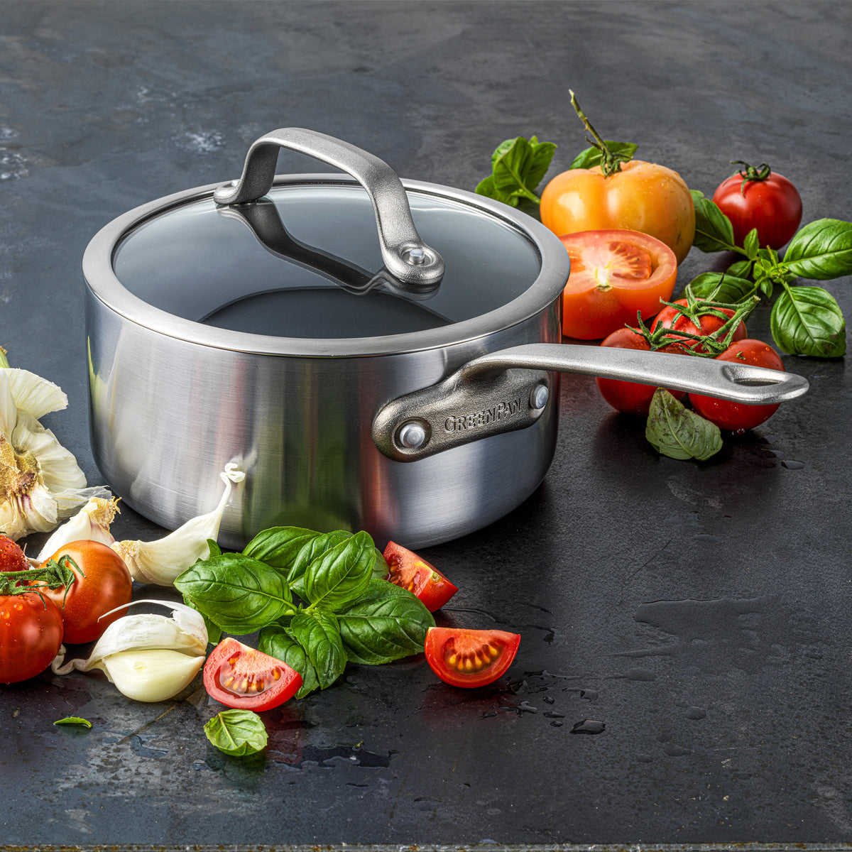 Premium Stainless Steel 3.3 Quart Saucepan with Glass Lid - Ideal for Cooking, Boiling & Simmering Soups, Pasta & Sauces in Modern Kitchens