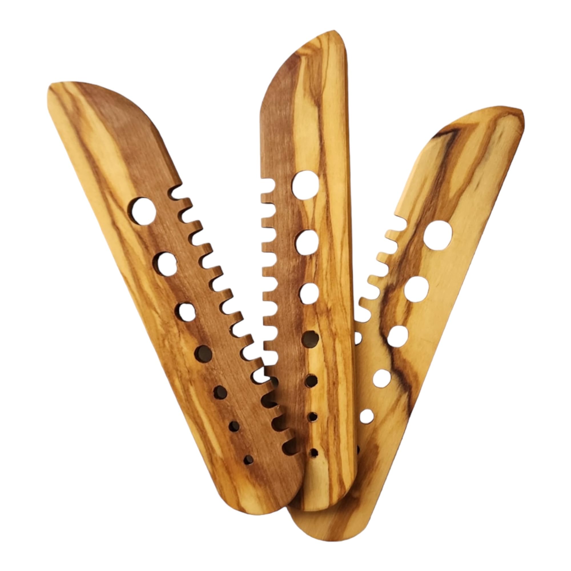 Olive Wood Herb Stripping Tool - Handmade Wooden Cutting Knife for Kitchen - Perfect for Chopping Herbs, Vegetables & Spices - Ideal for Home Chefs & Cooking Enthusiasts