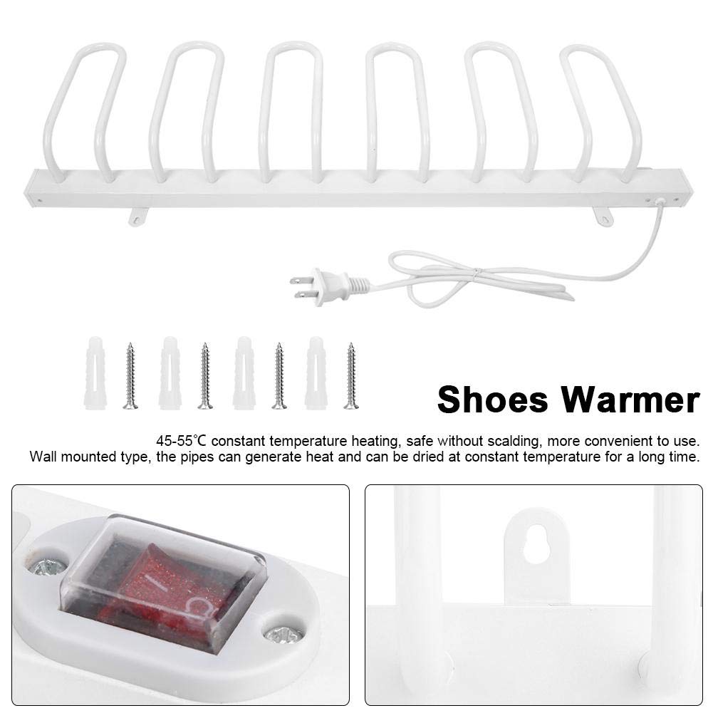 Electric Shoe Dryer & Boot Warmer - Wall Mounted Aluminum Alloy Glove & Hat Dryer - Fast Drying for Shoes, Boots, Socks & Ski Gear - Safe Non-Scalding US Plug - Perfect for Home, Gym, Ski Resort & Winter Sports