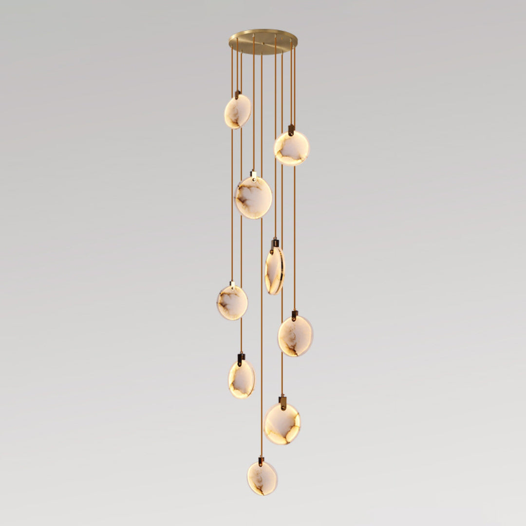 Elegant Harvest Alabaster Pendant Lamp - Modern Farmhouse Ceiling Light Fixture for Dining Room, Kitchen Island & Bedroom