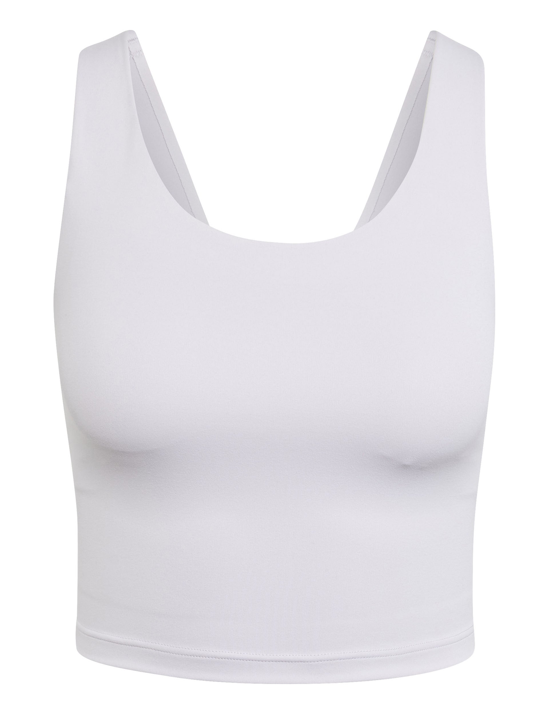 All Me Medium Support Long Line Bra Tank Top - Silver Dawn | Seamless Workout Top for Yoga, Running & Gym