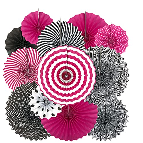 Paperfan12t-blackhotpink