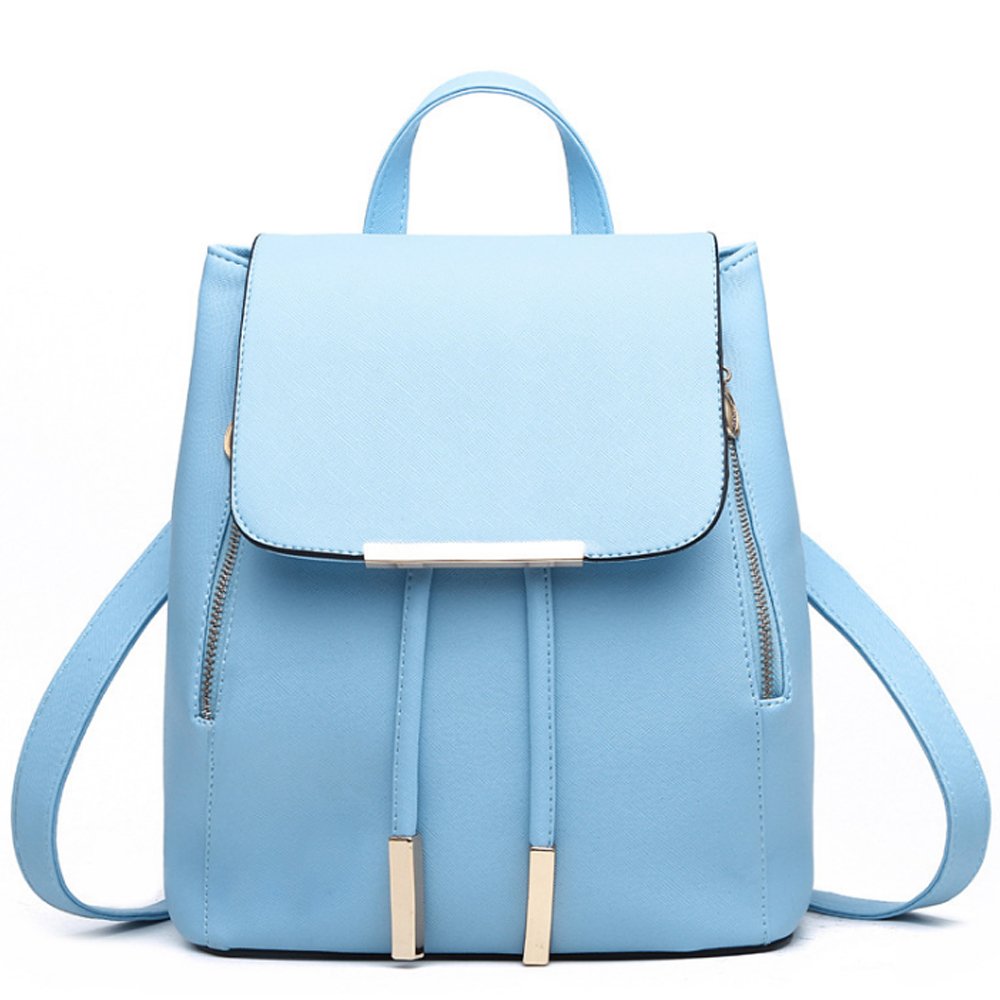 FiveloveTwo Women's PU Leather Backpack Purse - Stylish Shoulder Bag & Satchel for Girls, Top Handle Hobo Bag in Sky Blue - Perfect for School, Travel & Daily Use