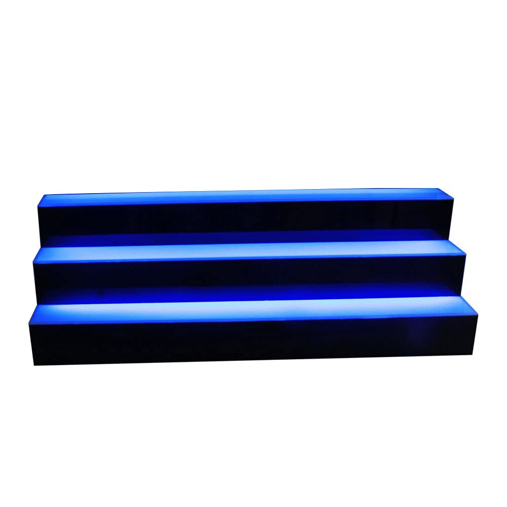 **31 Inch 3-Tier LED Lighted Liquor Bottle Display Stand - Remote Control Bar Shelf for Home & Commercial Use - Perfect for Bars, Restaurants, and Home Decor**