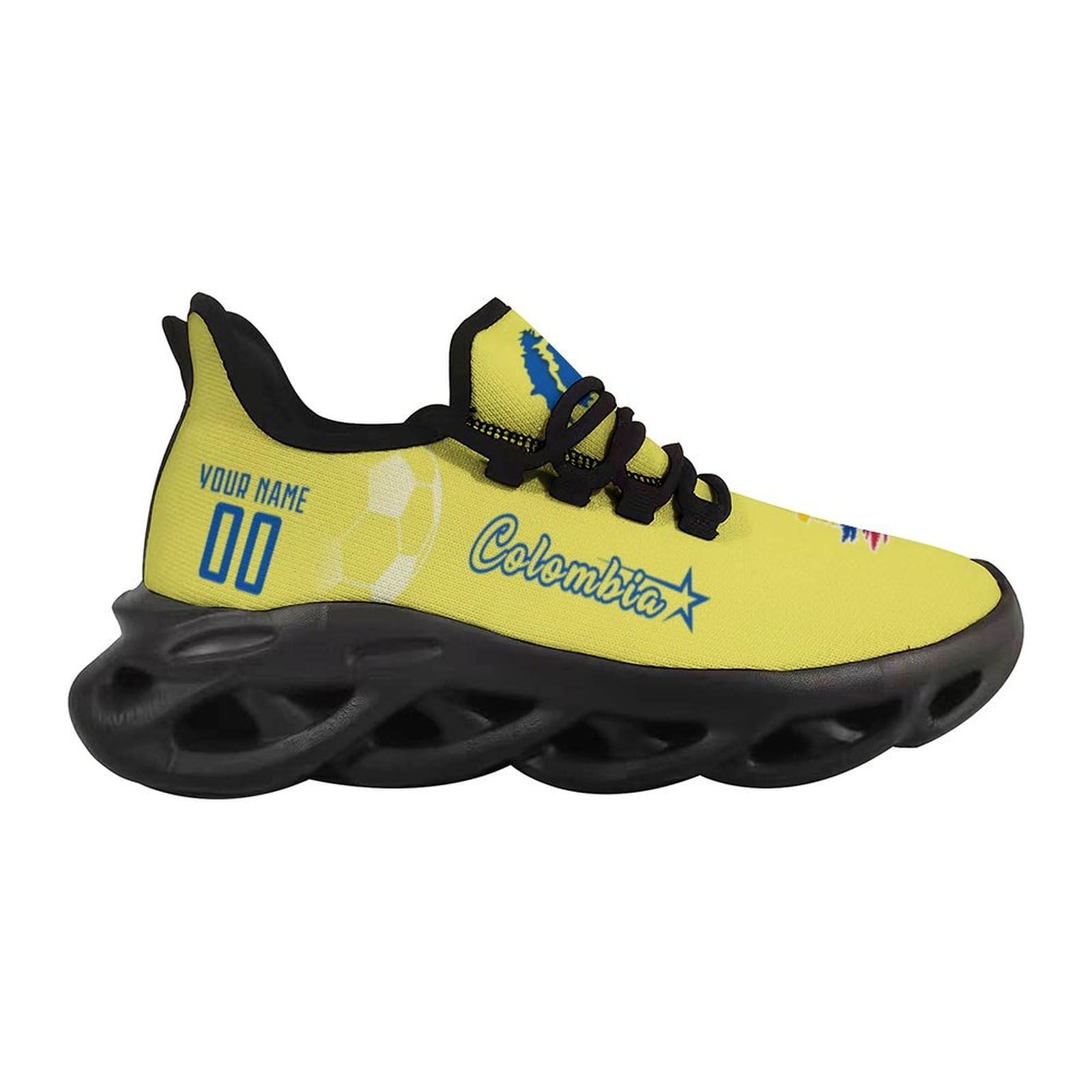 Custom Soccer National Flex Sneakers - Personalized Name & Number Athletic Gym Shoes - Breathable Slip-On for Men & Women - Perfect for Fans, Training & Gifts