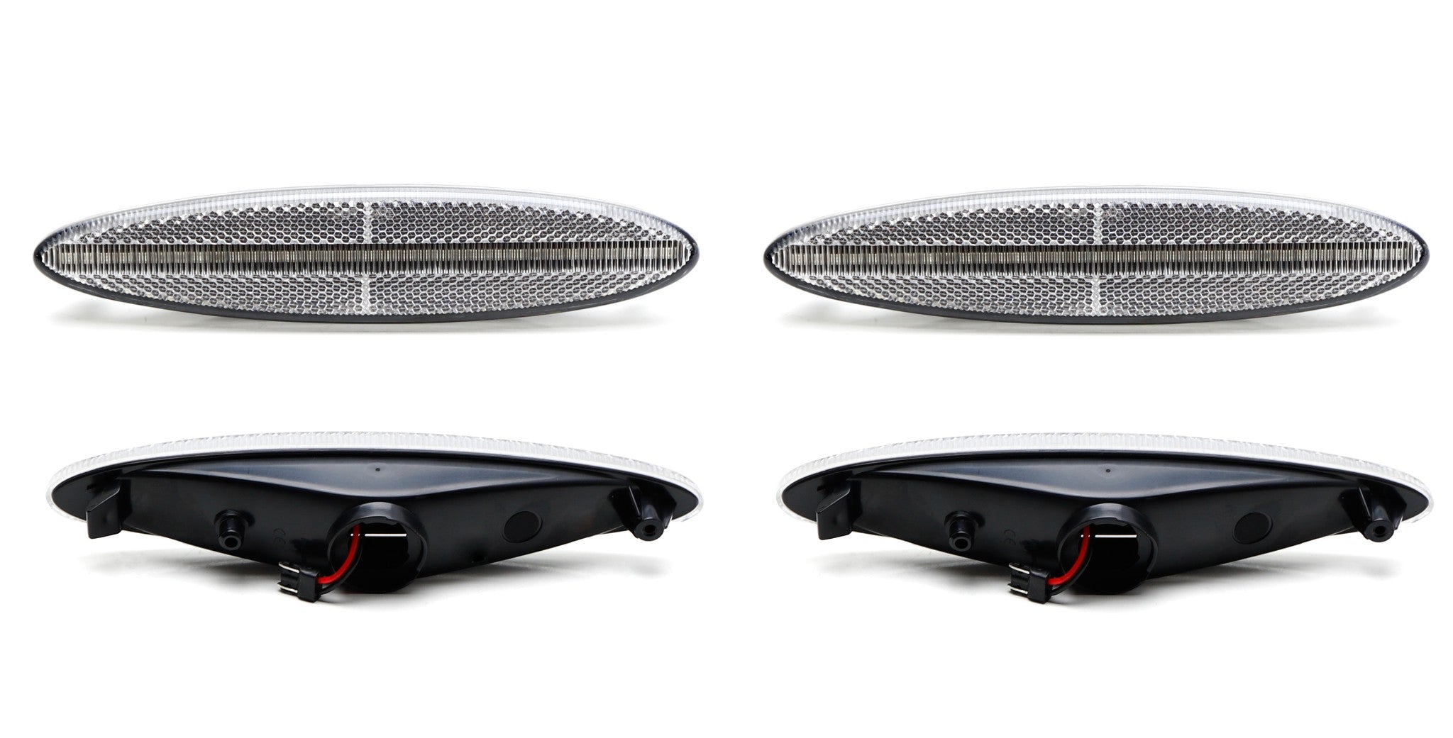 Clear 4-Piece White Full LED Strip Front & Rear Bumper Side Markers for Lexus SC430 - Perfect for Night Driving & Custom Car Lighting Upgrades