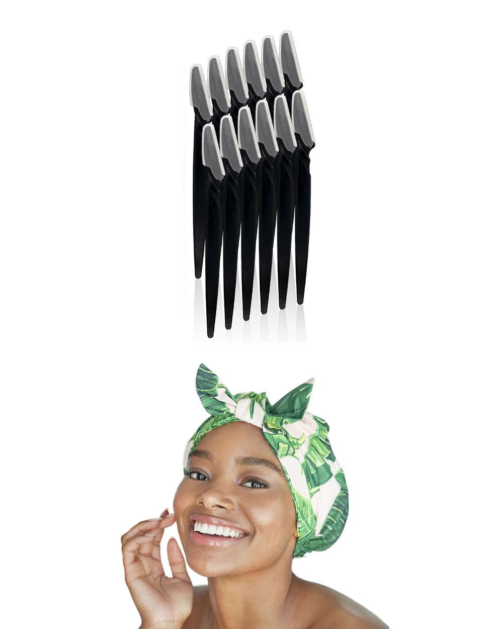 Kitsch Dermaplaning Tool for Face - Exfoliating & Peach Fuzz Removal | Luxury Spa Shower Cap for Hair Care | Perfect for At-Home Skincare Routine & Salon-Quality Bath Experience