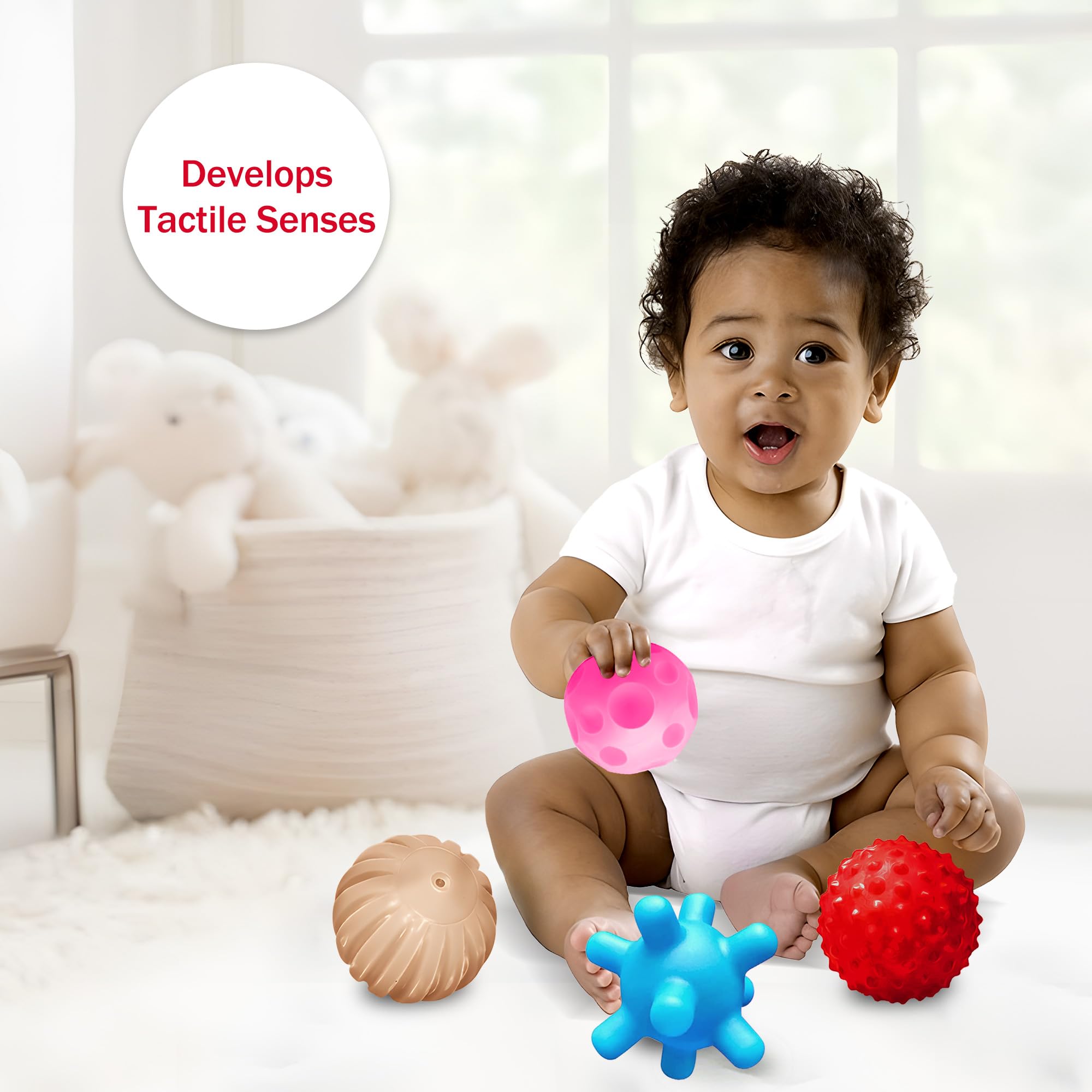 Soft Sensory Balls for Babies 1-3 - Textured Learning & Massage Toys for Toddlers Playtime