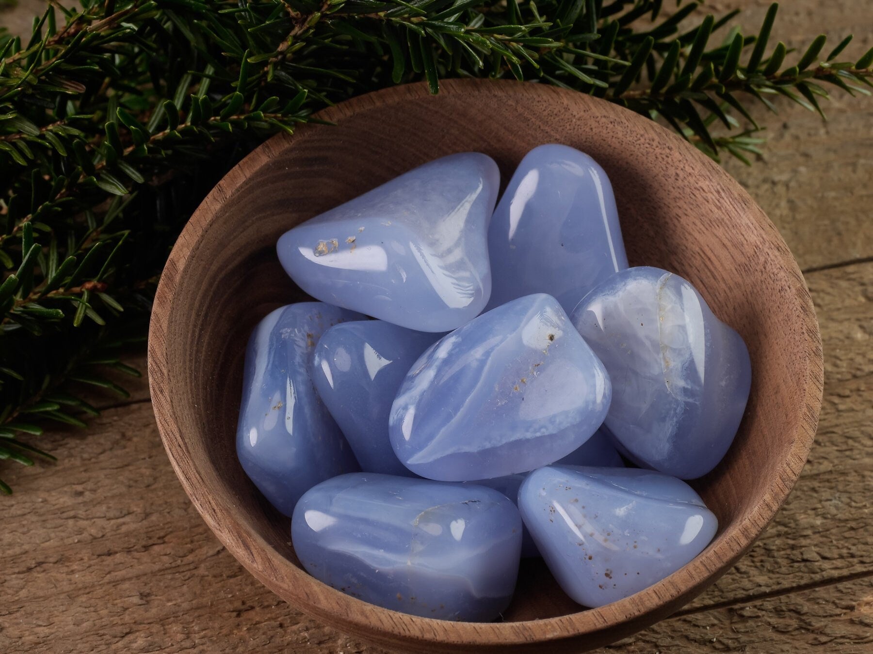 Blue Chalcedony Tumbled Stones - Natural Healing Crystals for Meditation, Stress Relief & Positive Energy | Self-Care Gift for Women & Men | Perfect for Reiki, Yoga & Home Decor (E1424)