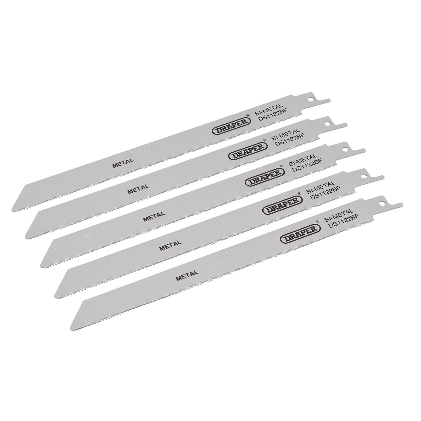 Draper 38594 Bi-Metal Reciprocating Saw Blades - 225mm (9 Inch) 14 TPI Metal Cutting Blades, 5-Pack - Perfect for Demolition, HVAC, Plumbing & Metal Fabrication Projects