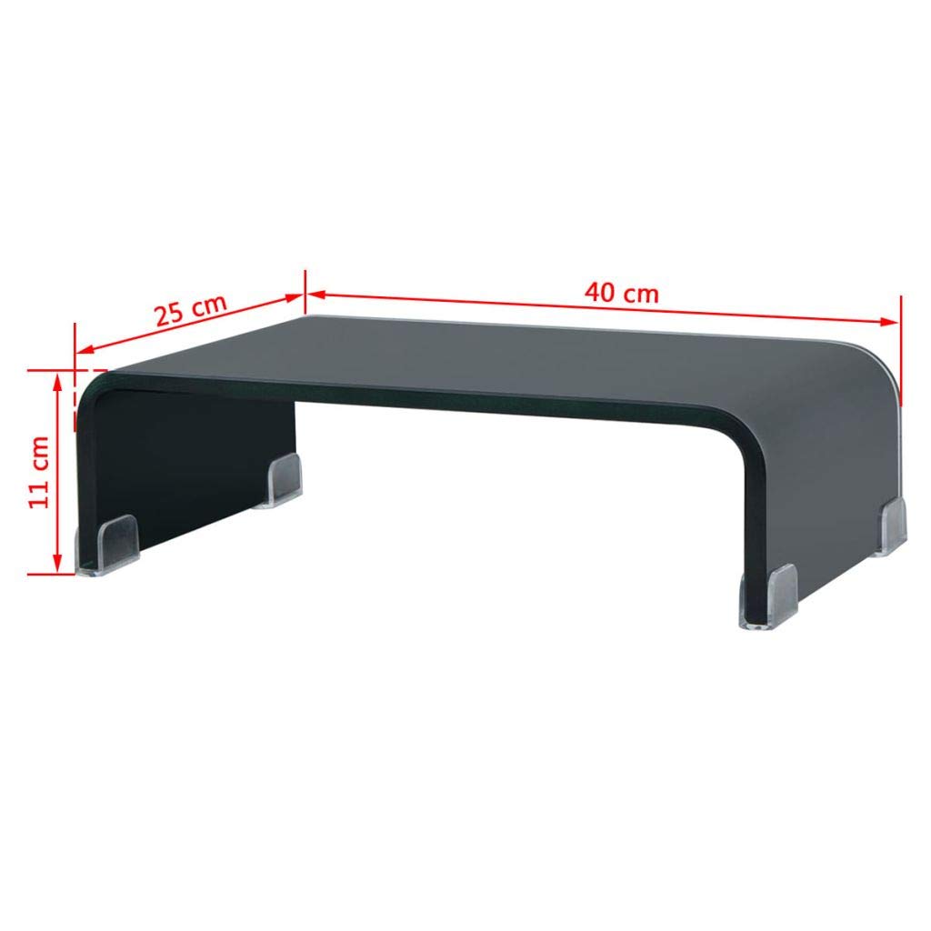 FAMIROSA Clear Glass Monitor Stand Riser - 15.7