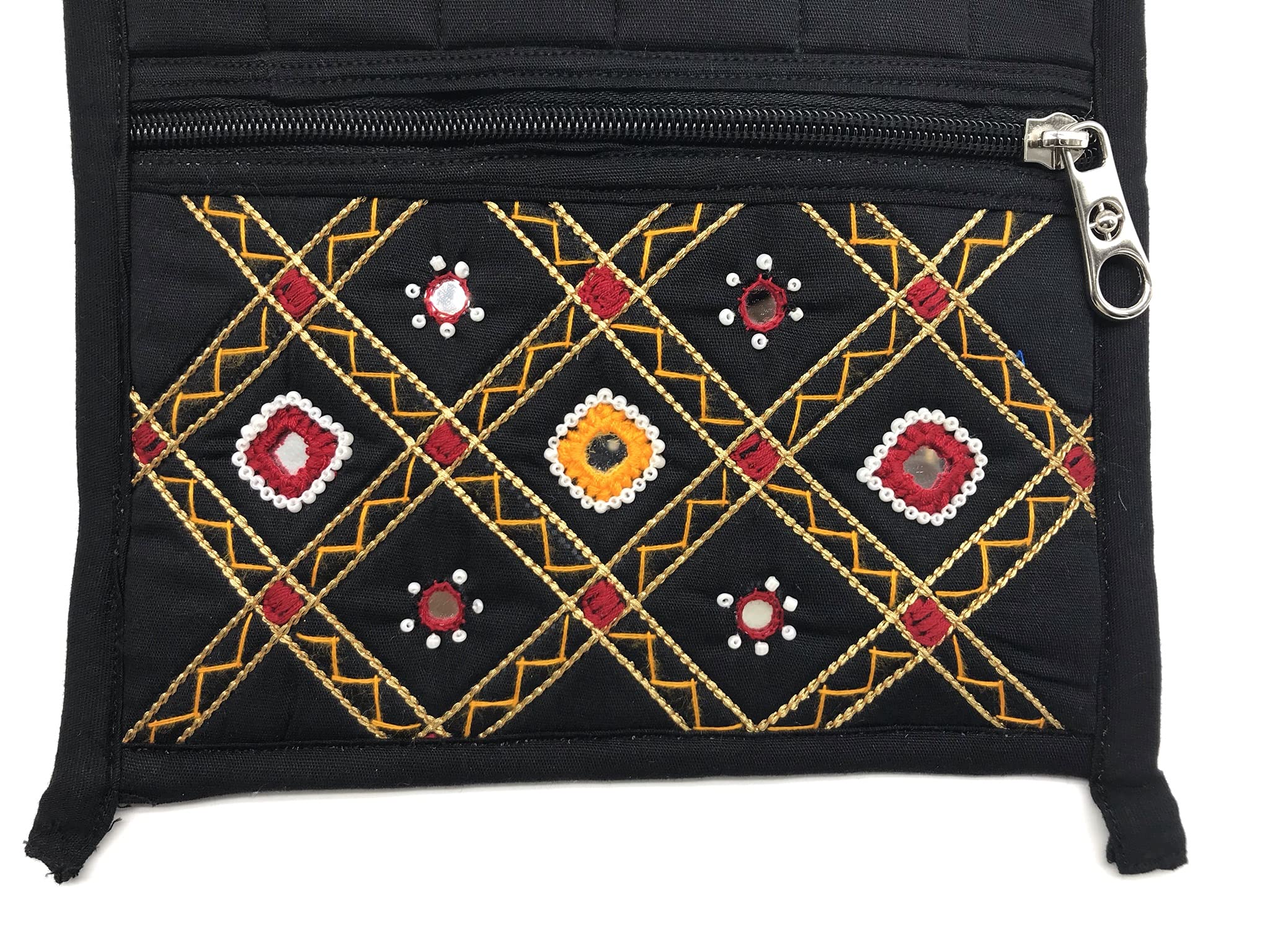 Handmade Embroidered Sling Bags for Women & Girls - Stylish Crossbody Purse with Mirror Work (11x7.5 Inches) - Perfect for Casual Outings, Shopping & Travel Accessories