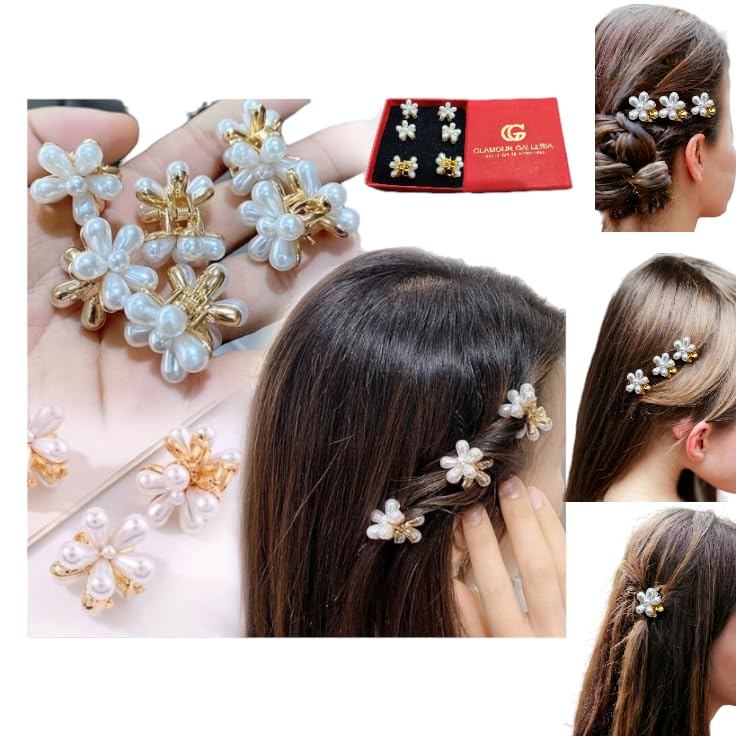6Pcs Elegant Butterfly Hair Clips for Women - Pearl Hairpins for Wedding, Party & Special Occasions | Korean Style Hair Accessories for Girls & Teens - Perfect for Bridal, Prom & Everyday Styling