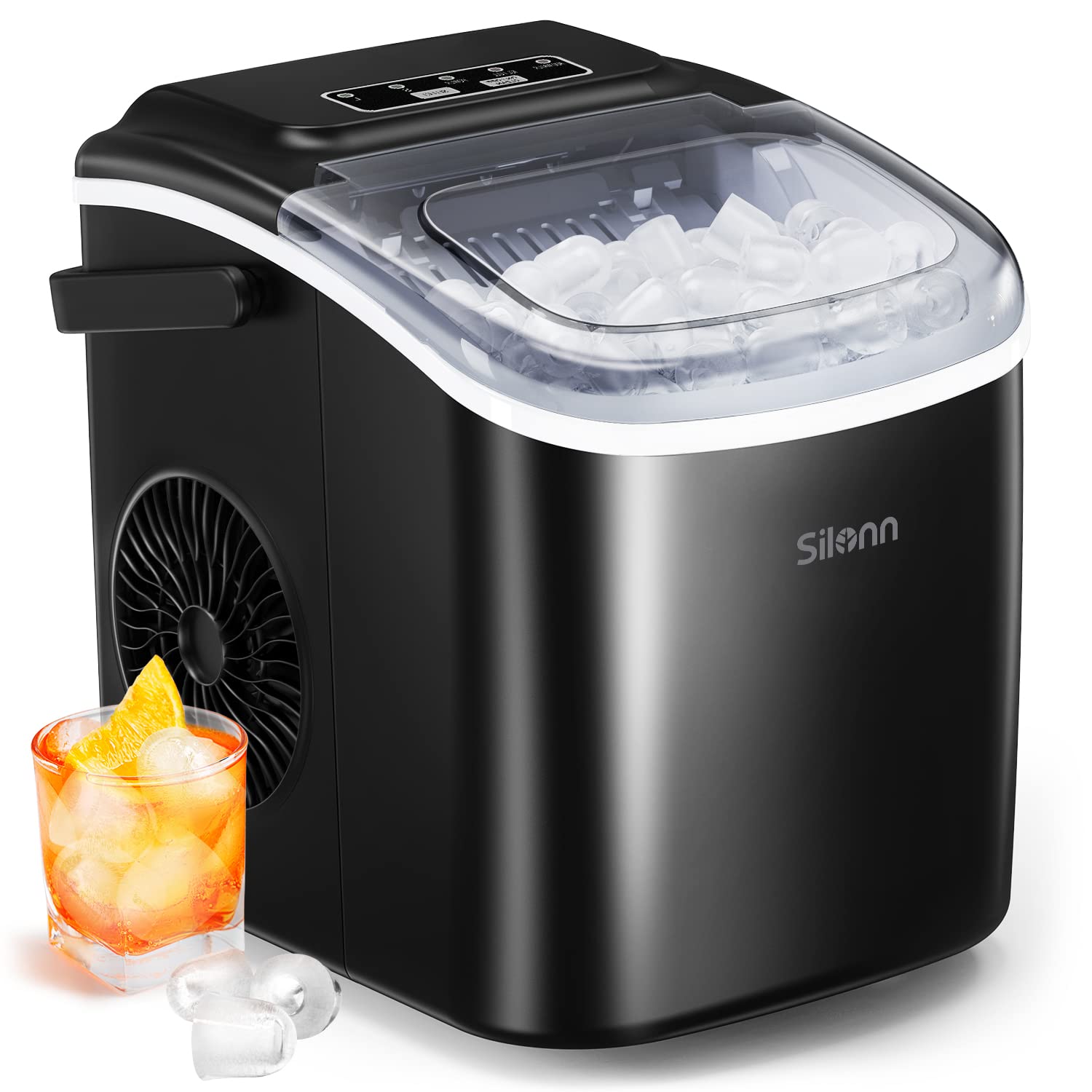 Silonn Countertop Ice Maker - 9 Cubes in 6 Minutes, 26lbs Daily, Self-Cleaning with Scoop & Basket | Perfect for Home Bars, Parties & Office Use | Bissell Little Green Portable Carpet Cleaner - Multi-Surface Upholstery & Carpet Cleaner - Ideal for Pets, Stains & Spot Cleaning