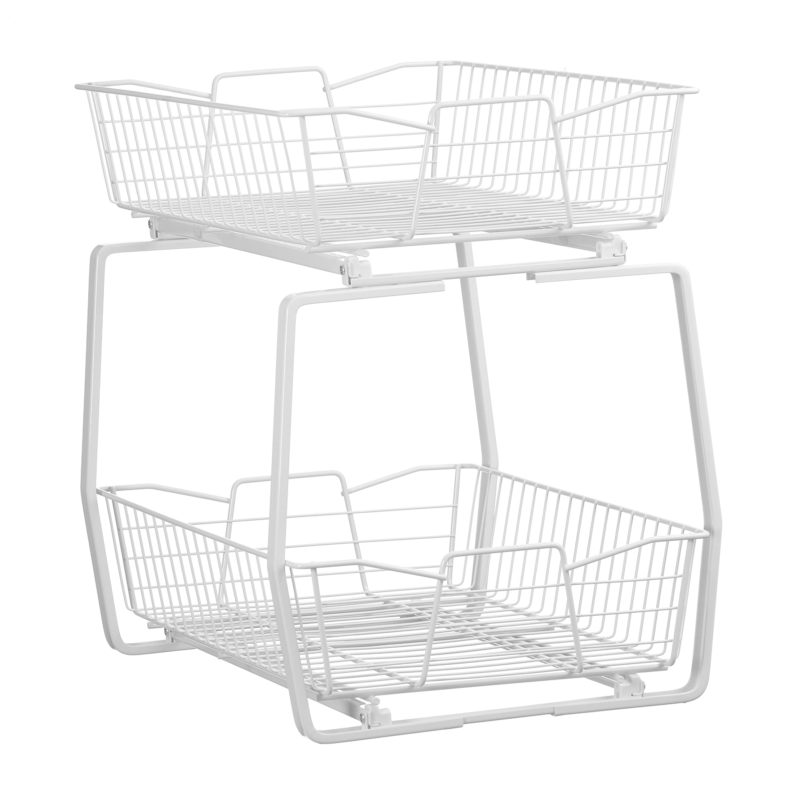 ClosetMaid 14 Inch 2-Tier Pull Out Cabinet Organizer - Heavy Duty Slide Out Pantry Shelves & Drawers for Kitchen, Bathroom Storage - White | Perfect for Spice Racks, Under Sink Organization & Pantry Storage Solutions