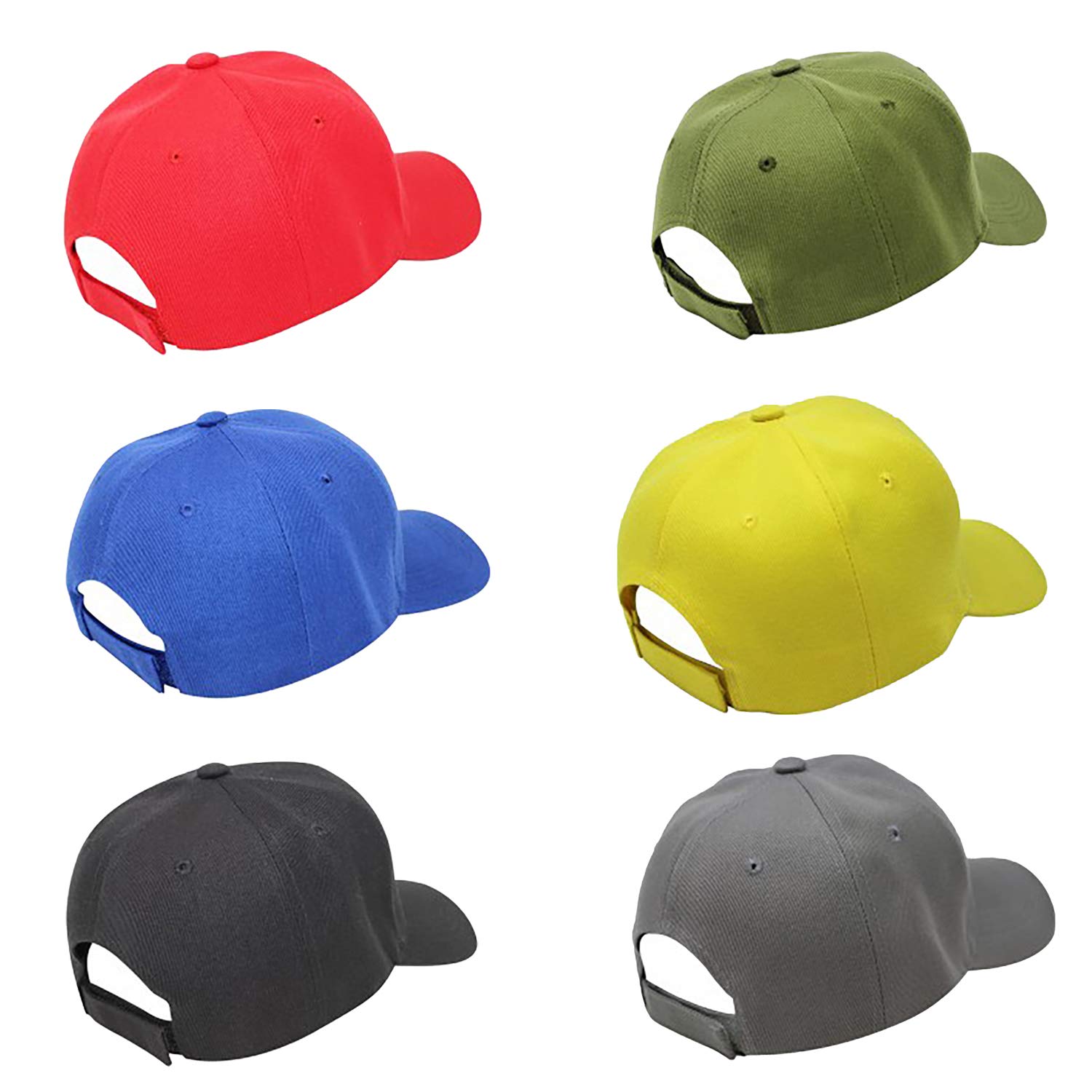 15 Pack Bulk Plain Baseball Caps - Adjustable Snapback Hats for Men & Women - Perfect for Sports, Outdoor Activities, and Casual Wear