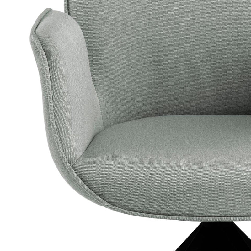 Arden Swivel Dining Chair - Grey & Black Upholstered Modern Kitchen Counter Stool for Home, Office & Restaurant Use