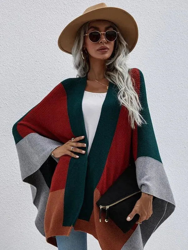 Women's Plaid Oversized Loose Poncho Shawl - Soft Warm Winter Cape Coat for Casual Outings, Travel & Outdoor Activities